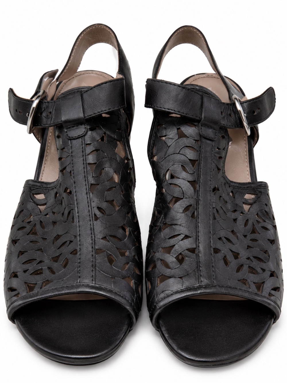 Earthies Acadia Black Leather Sandals